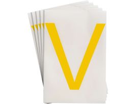 ToughStripe® Floor Marking Polyester 8 in Label Letter V Yellow 20/PK