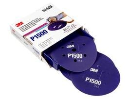 3M™ Hookit™ Flexible Abrasive Disc 270J, 34409, 6 in, Dust Free, P1500, 25 disc per carton, 5 cartons per case