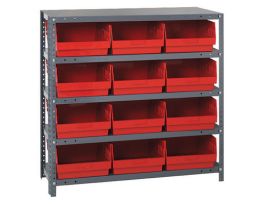 18IN X 36IN X 39IN 12 RED BINS 6IN BINS