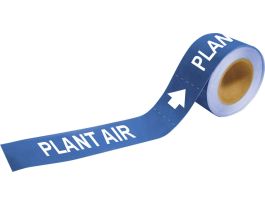 PLANT AIR Pipe Marker, 1" H x 8" W, Roll of 25 Each, Fits Pipes 1.5" Dia. Thru 2" Dia.