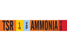 TSR LIQVAP AMMONIA HIGH Pipe Marker, 4" H x 24" W, Fits Pipes 8" Dia. or Larger