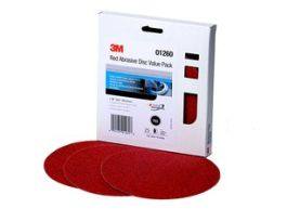 3M™ Red Abrasive Stikit™ Disc Value Pack, 01260, 6 in, P80, 25 discs per carton, 4 cartons per case