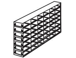 Upright Freezer Drawer Rack for 96 Deep-Well Plates or 1 3/4" Max H Boxes, 6 x 7 Array