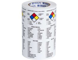 Substance Identity Container Lbls Vinyl 8"H x 3"W BK/BL/RD/YL on WT 500/RL