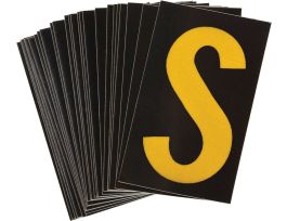 BradyLite 1 in Reflective Numbers Yellow on Black, S 25/PK