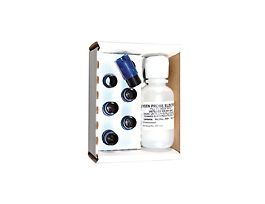 DO Cap Membrane Kit; 6 Blue Screw-on Cap Membranes (2 mil PE), Bottle of Electrolyte, and Sanding Disc