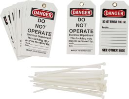 Tags DO NOT OPERATE ELECTRICAL DEPARTMENT Polyester 5.75 x 3  BK/RD/WH 25/PK