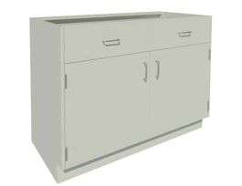 Standing Height Base Cabinet, 2 Door 2 Drawer, 48" Wide