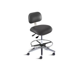 VWR CHAIR VINYL CHROME FNSH BK 19-26IN