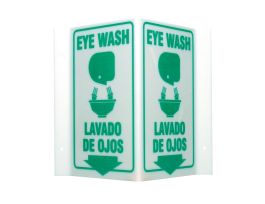 Eye Wash/Lavado De Ojos Sign, 11" H x 12" W x 5" D, Acrylic