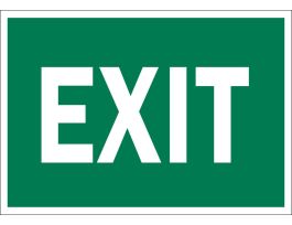 Exit Sign, 7" H x 10" W x 0.006" D, White on Green