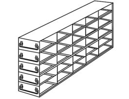 Upright Freezer Drawer Rack for Microtube Boxes with 1 1/2" Max Height, 5 x 5 Array