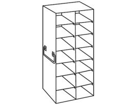 Upright Freezer Rack for 100-Place Slide Boxes, 2 x 7 Array