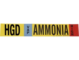 HGD VAP AMMONIA HIGH Pipe Marker, 4" H x 24" W, Fits Pipes 8" Dia. or Larger