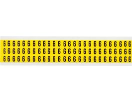Repositionable Vinyl 0.375 in Black on Yellow, Numbers 9 Card of 78 Labels