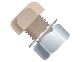 Low-Pressure Union Assembly, Bulkhead, Natural PEEK, 0.040" Bore, 1/4-28 Flat Bottom; 1/EA