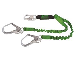 Miller StretchStop™Lanyard withSofStop Shock Absorber, 6-ft. double leg;1 locking snap hook and 2 locking rebar hooks