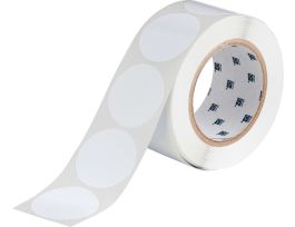 Aisle Marking Tape Dots - Adhesive Vinyl, Solid Color, White, 2"