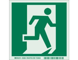 BradyGlo With Man Running Through Door Right Sign, 6" H x 6" W x 0.063" D