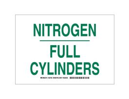 Nitrogen Full Cylinders Sign, 7" H x 10" W x 0.006" D, Polyester