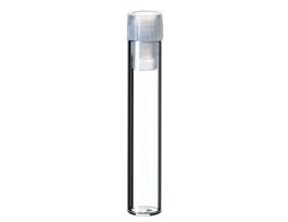 Shell Vial, 8 mm, Glass, Flat Bottom, 1 mL, with PE Plug, for Use with Insert 98700-84; 1000/pk