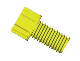 Gripper Fitting, 1/4"-28 UNF(M) flat bottom, 1/16" OD tubing, yellow; 10/pk
