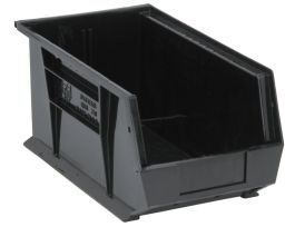 BIN STACK HANG PP BLACK 15 X 8 X7 IN