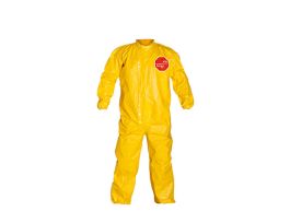 Tychem® 2000 Coverall, Collar, Elastic Wrists and Ankles, Storm Flap, Taped Seams, 4/CS, Yellow