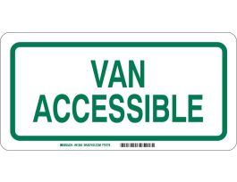 Van Accessible Sign, 6" H x 12" W x 0.1" D, Fiberglass