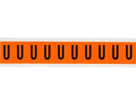 Outdoor Vinyl 2 in Black on Orange Letters U Card of 10 Labels