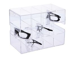 CleanCut Acrylic Safety Glasses Holder 12-Unit 12.25 x 6.75 x 9.25"; 1/EA