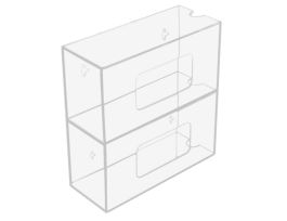BOX HOLDER DOUBLE GLOVE CLEAR 10X10X4 IN