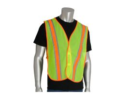Non-ANSI Mesh Safety Vest, LY, Two-Tone Tape, H&L Closure, OSFM