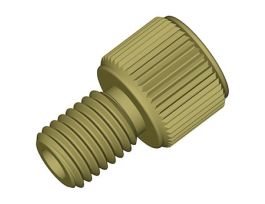 Gripper Fitting, 1/4"-28 UNF(M) flat bottom, 1/8" OD tubing, natural; 10/pk
