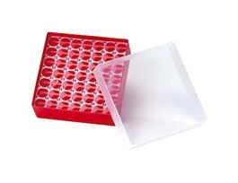 Polypropylene Storage Box, Red, 49 x 4 mL Vials; Each