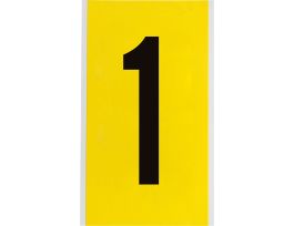 Repositionable Vinyl 6 in Black on Yellow, Numbers 1 Card