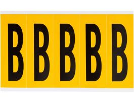 Outdoor Vinyl 3.875 in Black on Yellow Letters B Card of 5 Labels