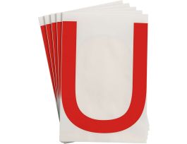 ToughStripe® Floor Marking Polyester 8 in Label Letter U Red 20/PK