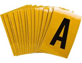 BradyLite 1 in Reflective Numbers Black on Yellow, A 25/PK