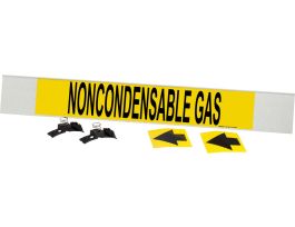 NONCONDENSABLE GAS Pipe Marker, 4" H x 24" W, Fits Pipes 8" Dia. or Larger