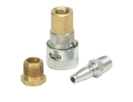 One male and one female coupler, to connect breathing tube to 3/8" I.D. hose, Schrader