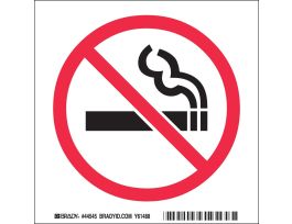 No Smoking Picto Sign, 6" H x 6" W, Polycarbonate