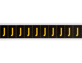 Outdoor Vinyl 2 in Yellow on Black Letters J Card of 10 Labels