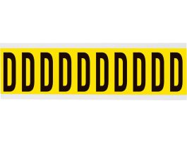 Repositionable Vinyl 2 in Black on Yellow, Letters D Card of 10 Labels