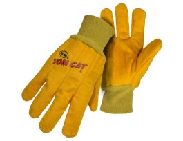 Tom Cat® Cotton Chore Glove with Single Layer Palm/Back and Nap-out Finish - Knitwrist