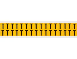 Outdoor Vinyl 0.625 in Black on Yellow Letters T Card of 32 Labels