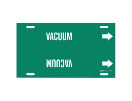 VACUUM Pipe Marker, 10" H x 32" W, Fits Pipes 10" Dia. Thru 15" Dia.