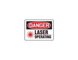 Safety Sign, Danger - Laser Operating, 7" X 10", Plastic
