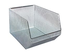 BIN WIRE MESH NICKEL 18.5X11X10-1/8IN