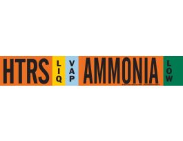 HTRS LIQVAP AMMONIA LOW Pipe Marker, 2.25" H x 14" W, Fits Pipes 2.5" Dia. Thru 7.875" Dia.